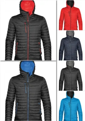 Produktbild von Stormtech Herren Steppjacke Windjacke Winterjacke Kapuze Brusttasche, Größe:3XL, Farbe:Navy/Charcoal