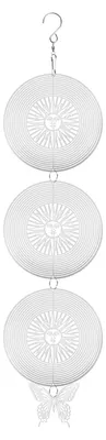 Hängender Windspinner 41,9 cm Edelstahl reflektierend silber