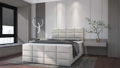 Produktbild von SALES LEADER Boxspringbett ANKARA 200x200 cm Polsterbett mit zwei Bettkästen, Komplett-Set mit Matratze und Topper (4cm), Beige, Bett Stoff JASMINE 21
