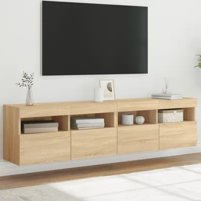 Obrázok produktu pre Maison Exclusive – TV skrine s LED osvetlením, 2 ks, dub Sonoma, 80 x 30 x 40 cm