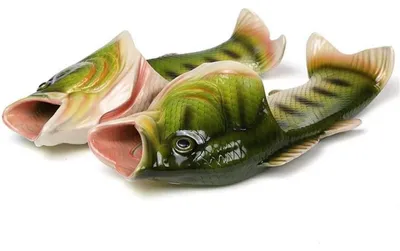 Immagine prodotto di Pantofole da uomo, stile pesce, colore verde, taglia EU 44/45