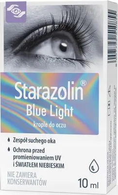 Zdjęcie produktu dla Krople do oczu Starazolin Blue Light 10ml do komputera filtr uv nawilża