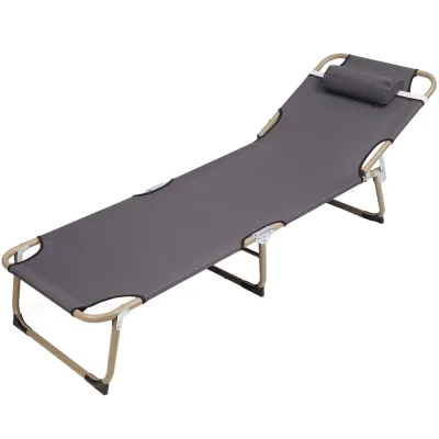 Produktbild von 173 x 56 x 28 cm Gästebett klappbar mit Kissen, 4 einstellbare Positionen, Klappbares Campingbett, Legierung Wasserdicht