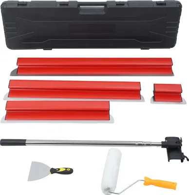 Produktbild von 5-teiliges Set Trockenbau-Spachtelmesser, Edelstahl-Baumesser, Glättmesser für Trockenbauwände, Werkzeuge zum Verspachteln von Trockenbauwänden (20+40+60+80+100 cm)