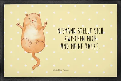 Produktbild von Mr. & Mrs. Panda Schmutzmatte Katze Umarmen 50 x 75 cm - Gelb Pastell - Geschenk, Türmatte, Kater, Familie, Fußabtreter, Cat, Liebe, Fussmatte, Bodenvorleger, Katzen