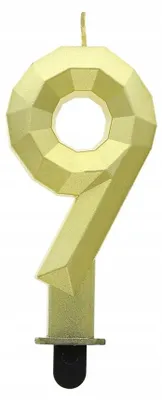 Produktbild von GoDan Geburtstagskerze Goldene Zahl 9