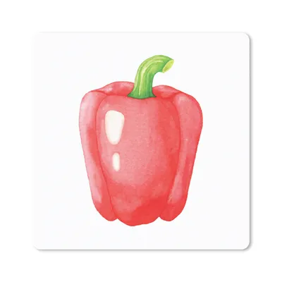 Produktbild von MuchoWow® Mauspad Mousepad Aquarell - Paprika - Rot 30x30 cm - Mousepads - Maus Mat - Pad - Mausunterlage - Gaming