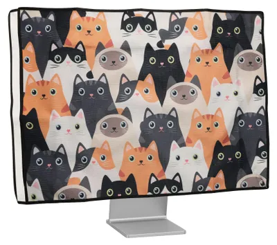 Produktbild von kwmobile Leinen Hülle kompatibel mit 31-32" Monitor - Schutzhülle Staubschutz Abdeckhaube für PC Bildschirm - Computer Screen Cover Staubhaube Haube -
