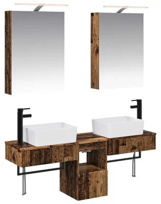 Productafbeelding van vidaXL Badkamerkast-set, 5 stuks, gerecycled hout, houtvezel