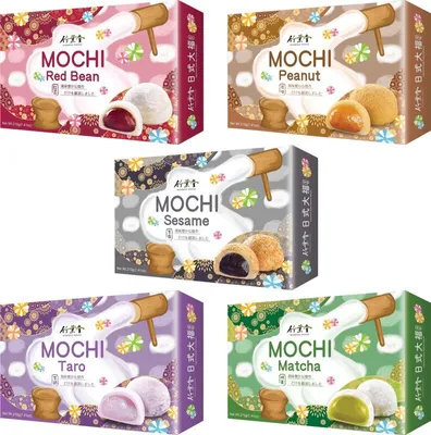 Produktbild von 5er Set MOCHI SELECTION von Bamboo House mit 5 verschiedenen Sorten Klebreiskuchen | 30 geschmackvolle Mochis