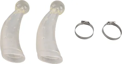 Obrázok produktu pre 1 pár chráničov kravských rohov, zosilnené, okrúhle, štvorcové, silikónové, ochranný kryt pre dobytok, príslušenstvo pre kozy s 2 svorkami