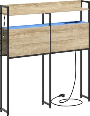 Image de vidaXL Tête de lit de rangement, bois imitation chêne Sonoma