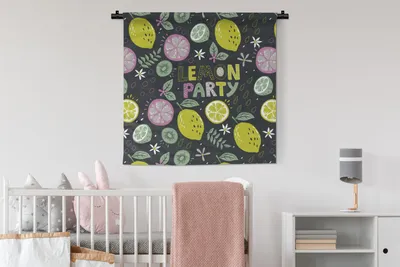 Produktbild von MuchoWow® Wandteppich Wandbehang Sommer - Zitate - Zitronen 90x90 cm Tapisserie Dekoration Wandtuch - Wandaufhänger