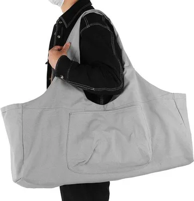 Image de Sac de rangement pour tapis de yoga de grande capacité - Convient à tous les tapis - Sac en toile pour le rangement et le transport du tapis