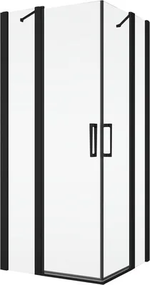 Produktbild von Eckflügel Ronal Divera 80x80x200cm SCHWARZ MATT/KLAR D22DE2B0800607