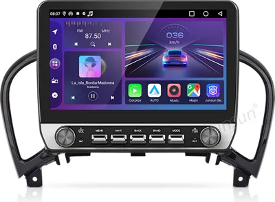Image de Autoradio Android 15 10,1 pouces Carplay pour Nissan Juke J15 2010-2014 GPS Navi WIFI BT DAB+ SWC USB 2+64G avec bouton rotatif