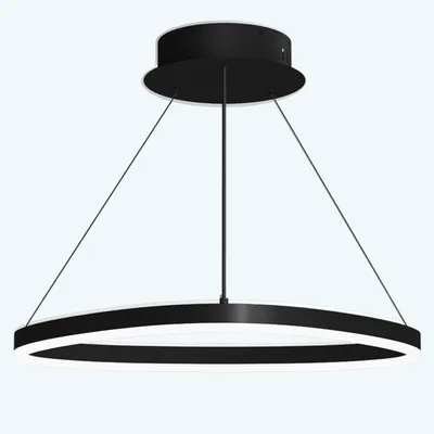 Immagine prodotto di doporro Lampadario a Sospensione 16W, 50 cm, Metallo Base, Lunghezza Filo 100 cm, Altezza regolabile, Lampada da Soffitto a Sospensione per Camera da Letto e Soggiorno, Nero, Alivetta
