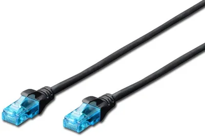Produktbild von Digitus CAT 5e U/UTP Patchkabel, 0,5 m, Cat5e, U/UTP (UTP), RJ-45, RJ-45, Schwarz