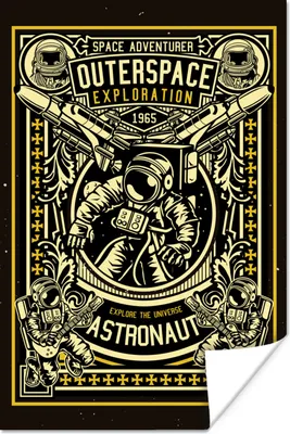 Produktbild von MuchoWow® Poster Astronaut - Retro - Zitat 40x60 cm - Plakate für die Wand - Poster Babyzimmer