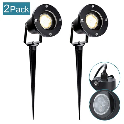Obrázek produktu pro Jiubiaz 2X zahradní reflektor 4W LED zahradní světlo se zemním hrotem trávníkové světlo teplá bílá vodotěsná IP65 pro venkovní zahradní jezírko krajina