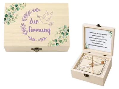 Productafbeelding van Houten herinneringsdoos met scharnierdeksel, 15 x 10 x 6 cm