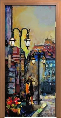 Produktbild von Türposter 90x200 cm Türaufkleber Türtapete Türfolie Klebefolie Gemälde Budapest Straße Gebäude Stadt