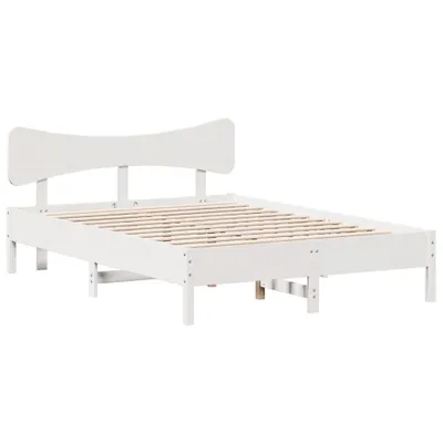 Produktbild von Massivholzbett ohne Matratze Weiß 140x190 cm Kiefernholz