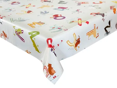 Produktbild von Wachstuch Tischdecke Gartentischdecke Wasserdichte Abwaschbar Kindermuster Briefe 200x140 cm