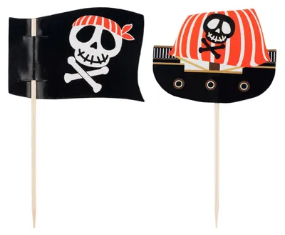 Produktbild von Piratendekorationselemente für Mottopartys, 10cm, 600 Stück, 2 Designs
