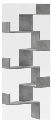Produktbild von Eckregal für die Wand, dekoratives Wandregal, Bücherregal Schweberegal für Wohnzimmer und Schlafzimmer, Hängeregal Wandboard in Betongrau
