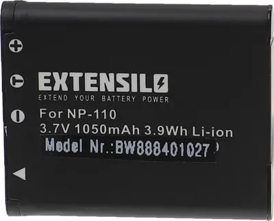 Produktbild von EXTENSILO Akku kompatibel mit Casio Exilim Zoom EX-Z2300GD, EX-Z2300BK, EX-Z2300BE, EX-Z2300, EX-Z2300PK, EX-Z2300PE Kamera (1050 mAh, 3,7 V, Li-Ion)