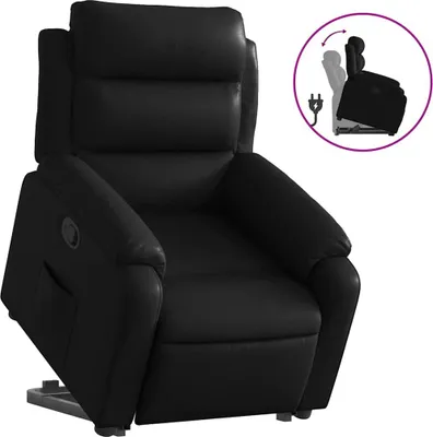 Produktbild von vidaXL Relaxsessel mit Aufstehhilfe Schwarz Kunstleder