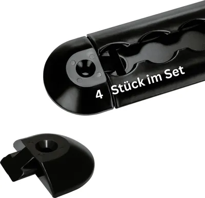 Produktbild von solidpro Endkappen I Einsteckkappe 4 Stück für Airlineschienen schwarz halbrund Airline - Schiene, Zurrschiene