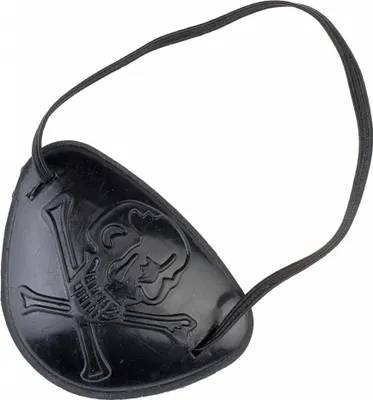 Produktbild von Pirat Augenklappe Totenkopf schwarz 7x6cm - Einheitsgröße