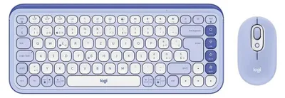 Produktbild von Logitech 920-013277, Kabellos, Bluetooth, Scherenschalter, QWERTZ, Lila, Weiß, Maus enthalten