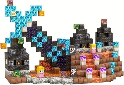 Obrázek produktu pro Magnetická sada kostek Minecraft 107ks + 3 figurky.