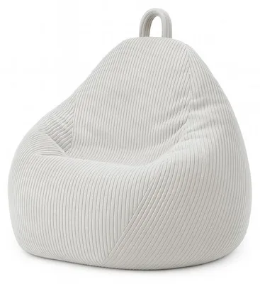 Image de Pouf poire déhoussable velours côtelé BANANAIR 105x85 cm gris clair