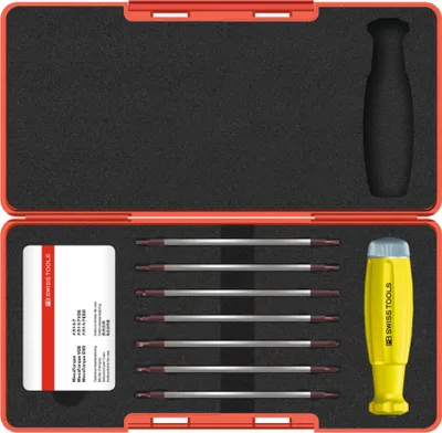 Immagine prodotto di PB Swiss Tools Assortimento di cacciaviti dinamometrici, 8 pezzi con scala graduata, attacco per lame intercambiabili, ESD, 50 cN·m