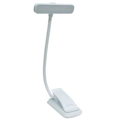 Produktbild von USB-LED-Leselampe mit Klemme – 315° flexibel verstellbar, dimmbar, 3 Leuchtmodi – Weiß