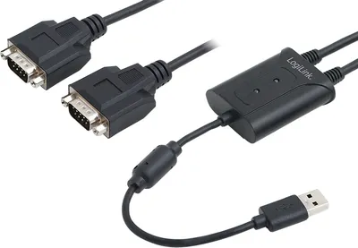 Produktbild von LogiLink AU0031, Schwarz, USB Typ-A, DB-9, Männlich, Männlich, 201 mm