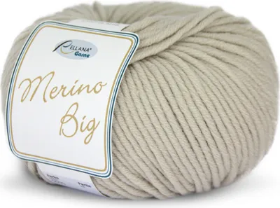 Produktbild von Rellana Merino Big, 60% Schurwolle (Merino), 40% Polyacryl, 50 gr. hellgrau 18