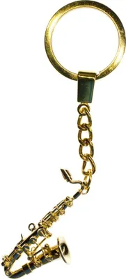 Produktbild von Saxofon Schlüsselanhänger Miniblings Saxofonist vergoldet Jazz Saxophon Sax + Box