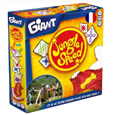Produktbild von Jungle Speed Giant Gesellschaftsspiele Kartenspiel für drinnen und draußen Beobachtung und Schnelligkeit Erwachsene und Kinder ab 7 Jahren 3 bis 9 Spieler