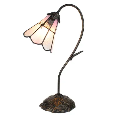 Zdjęcie produktu dla Lampa stołowa Clayre & Eef Tiffany 48 cm brązowo-różowy polyresin