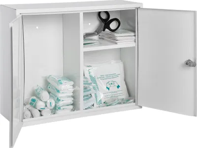 Produktbild von Alco Erste-Hilfe-Verbandschrank Stahl 450x150x360mm, weiß