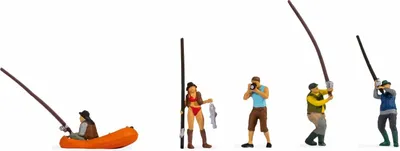 Image de NOCH Pêcheur, HO (1:87), Multicolore, 5 pièce(s)