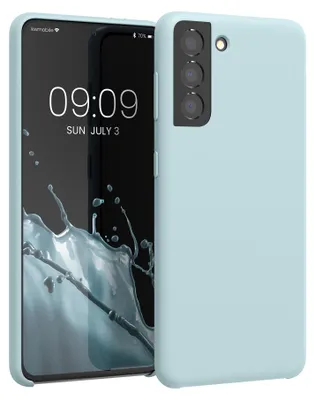 Produktbild von kwmobile Handyhülle für Samsung Galaxy S21 Hülle - Case Silikon - Kabelloses Laden - Schutzhülle Cover in Cool Mint