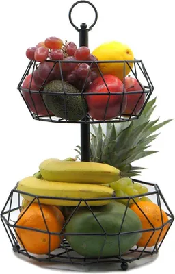 Immagine prodotto di Portafrutta a 2 ripiani in metallo nero