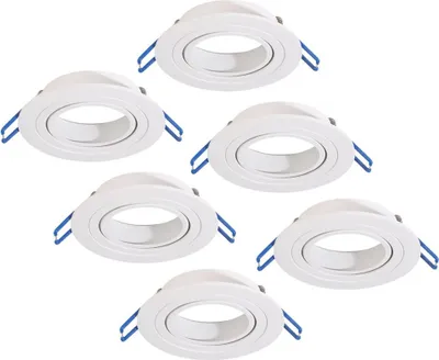 Produktbild von hoftronic LED Einbaustrahler 6er Set GU10 schwenkbar Weiß IP20