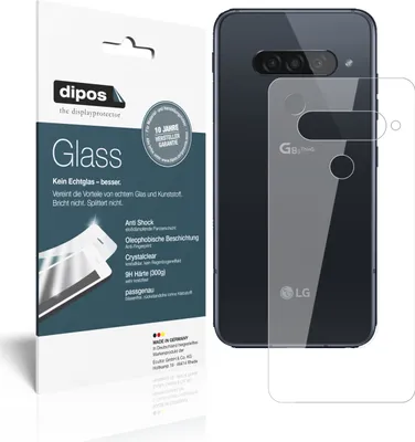 Produktbild von 2x Schutzfolie für LG G8s ThinQ Rückseite - Anti-Shock 9H Folie dipos Glass Kunststoffglas